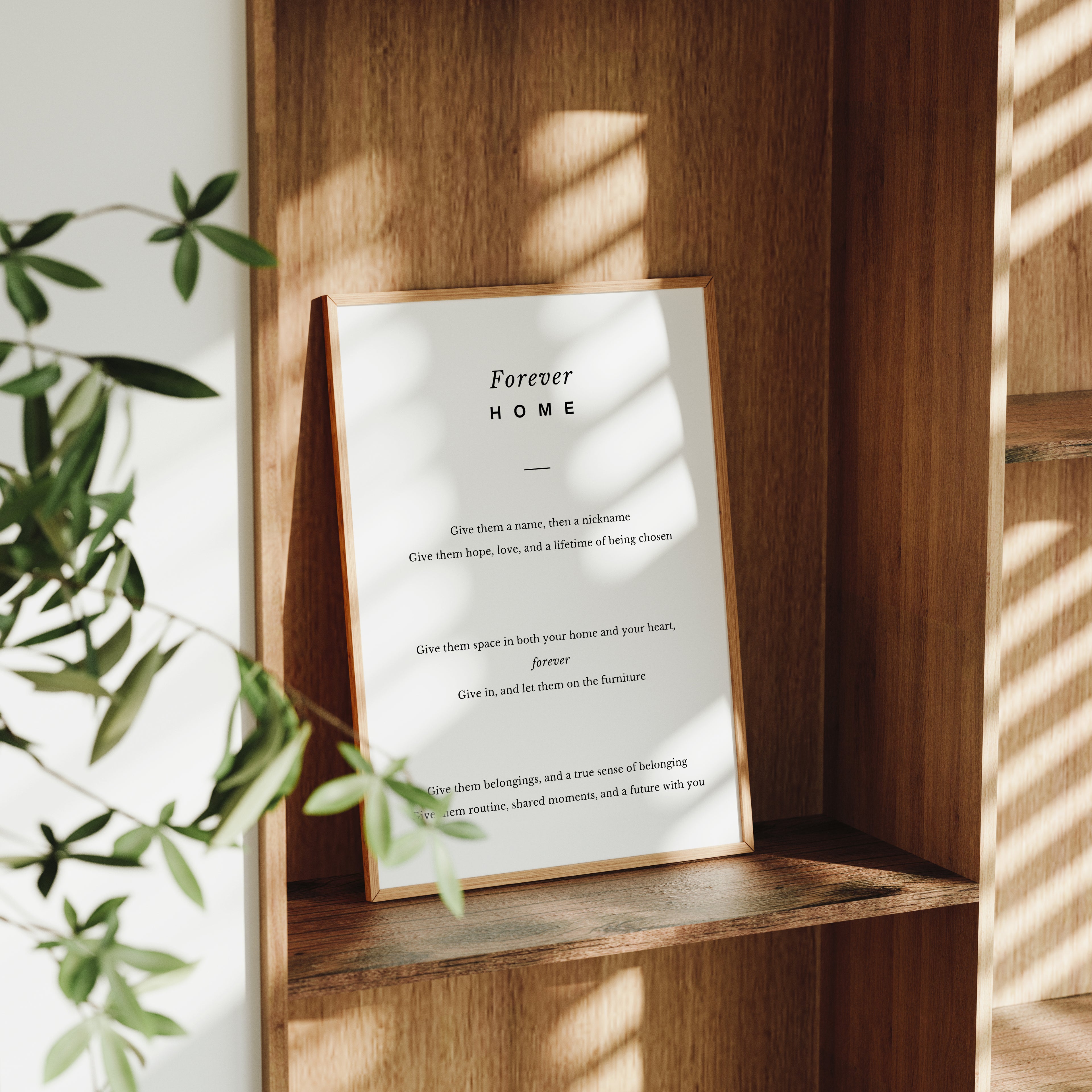 Forever Home Adoption Poem Print